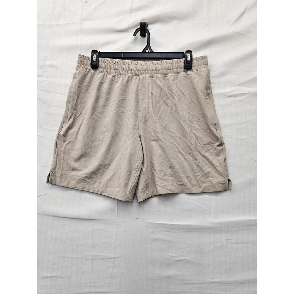 All in Motion Mens Drawstring Athletic Shorts Tan Polyester Blend Size Large